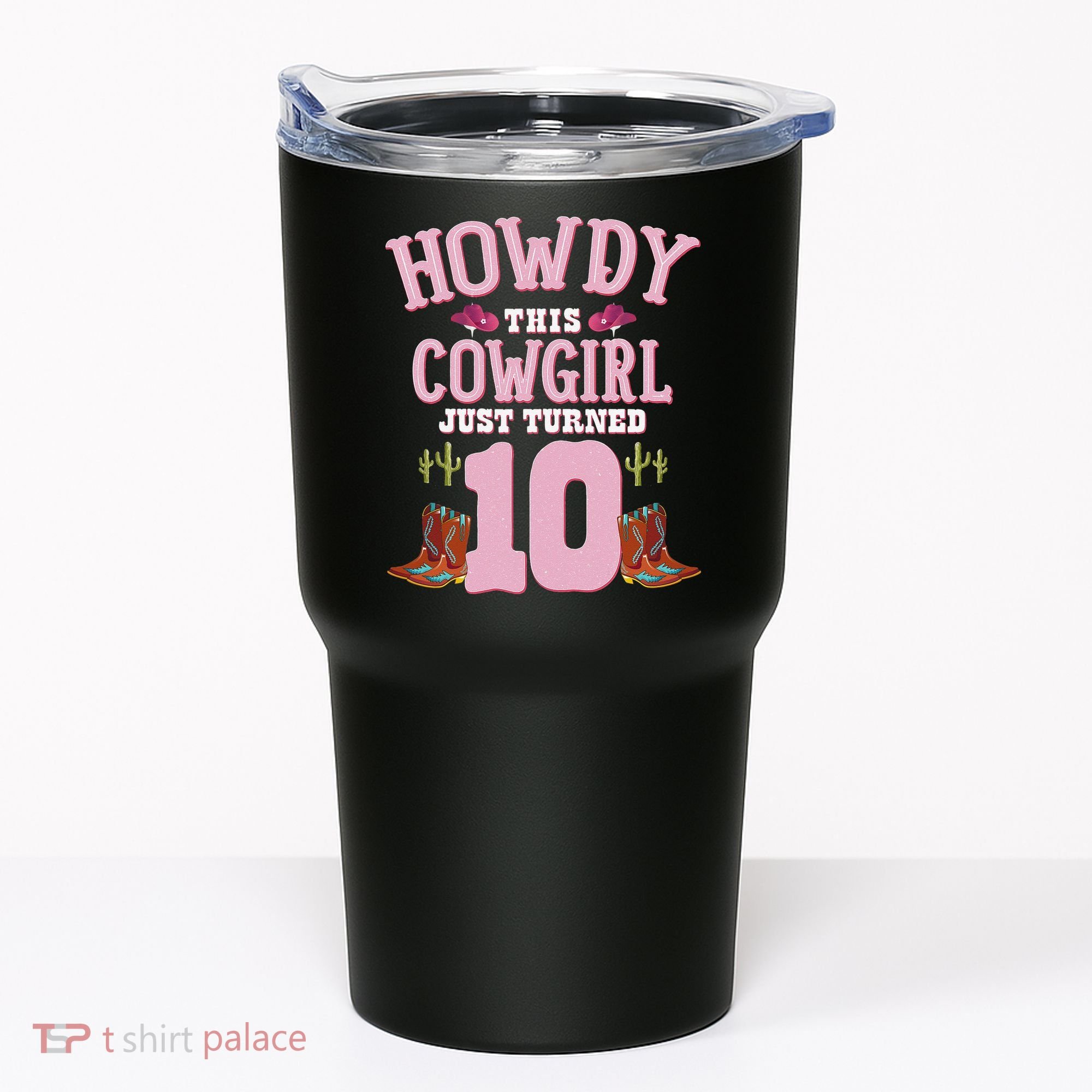10th Birthday Cow Howdy Western Themed Birthday Tumbler