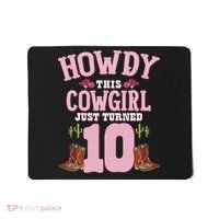 10th Birthday Cow Howdy Western Themed Birthday Mousepad thumb 0