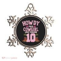 10th Birthday Cow Howdy Western Themed Birthday Ornament thumb 0