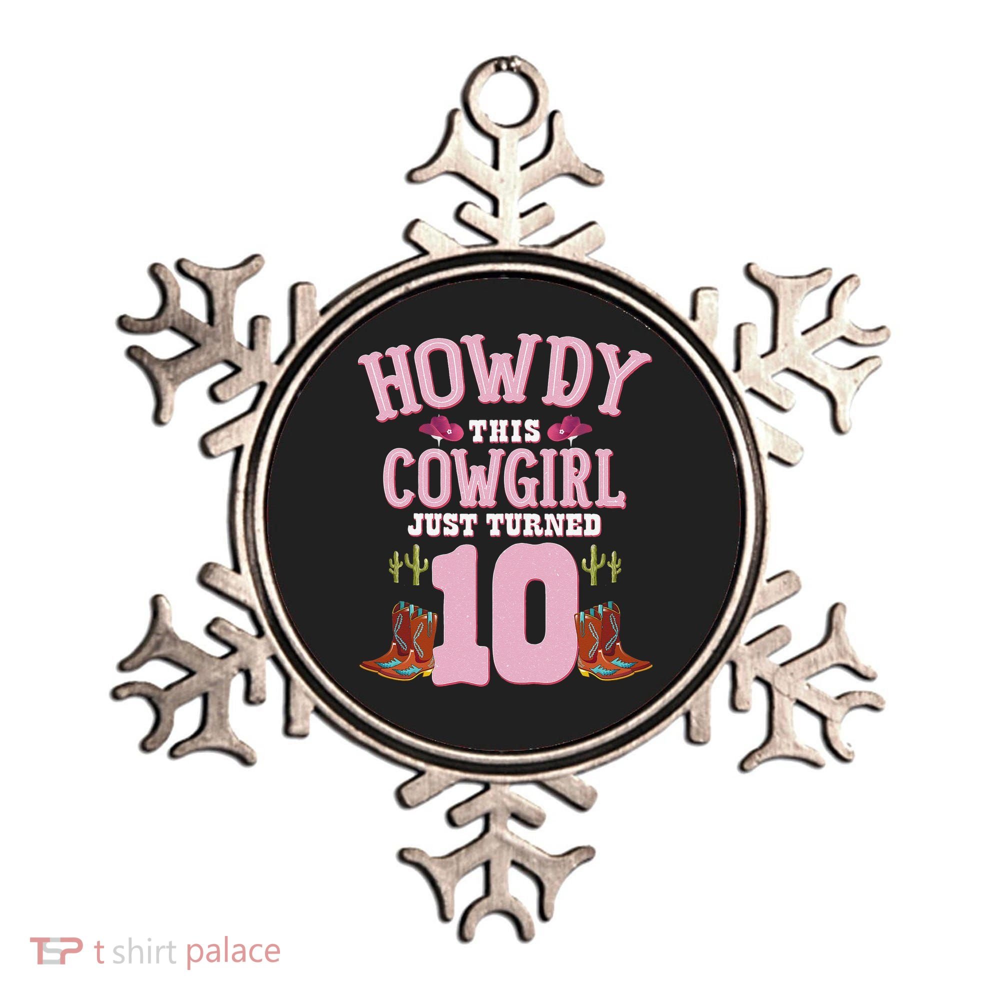 10th Birthday Cow Howdy Western Themed Birthday Ornament