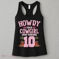 10th Birthday Cow Howdy Western Themed Birthday Women's Tank Top thumb 3