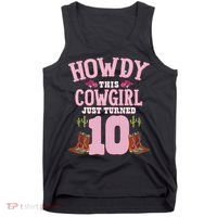 10th Birthday Cow Howdy Western Themed Birthday Tank Top thumb 0