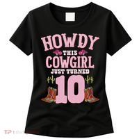 10th Birthday Cow Howdy Western Themed Birthday Women's T-Shirt thumb 0