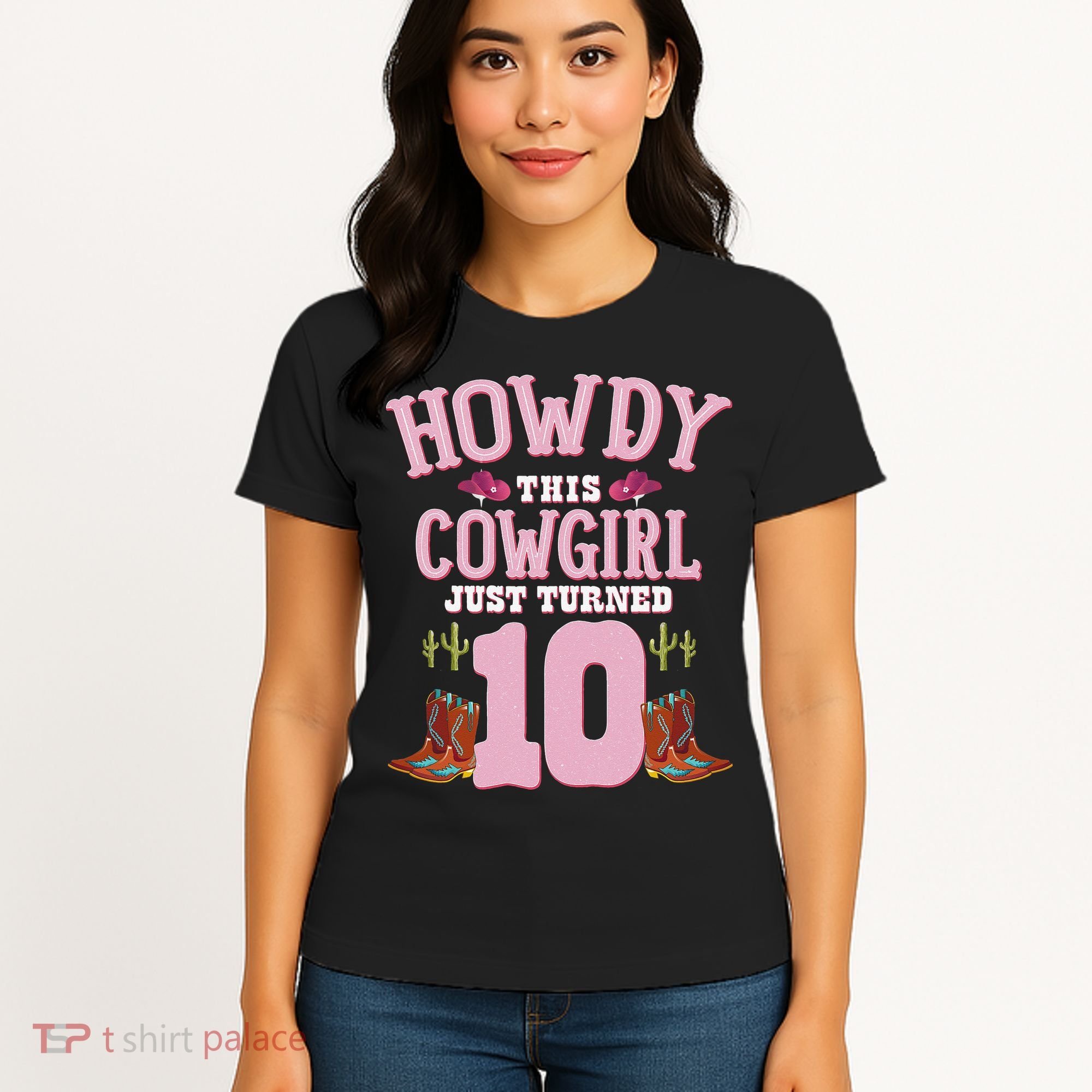 10th Birthday Cow Howdy Western Themed Birthday Women's T-Shirt