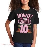 10th Birthday Cow Howdy Western Themed Birthday Kids T-Shirt thumb 2