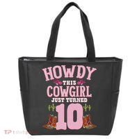 10th Birthday Cow Howdy Western Themed Birthday Tote Bag thumb 0