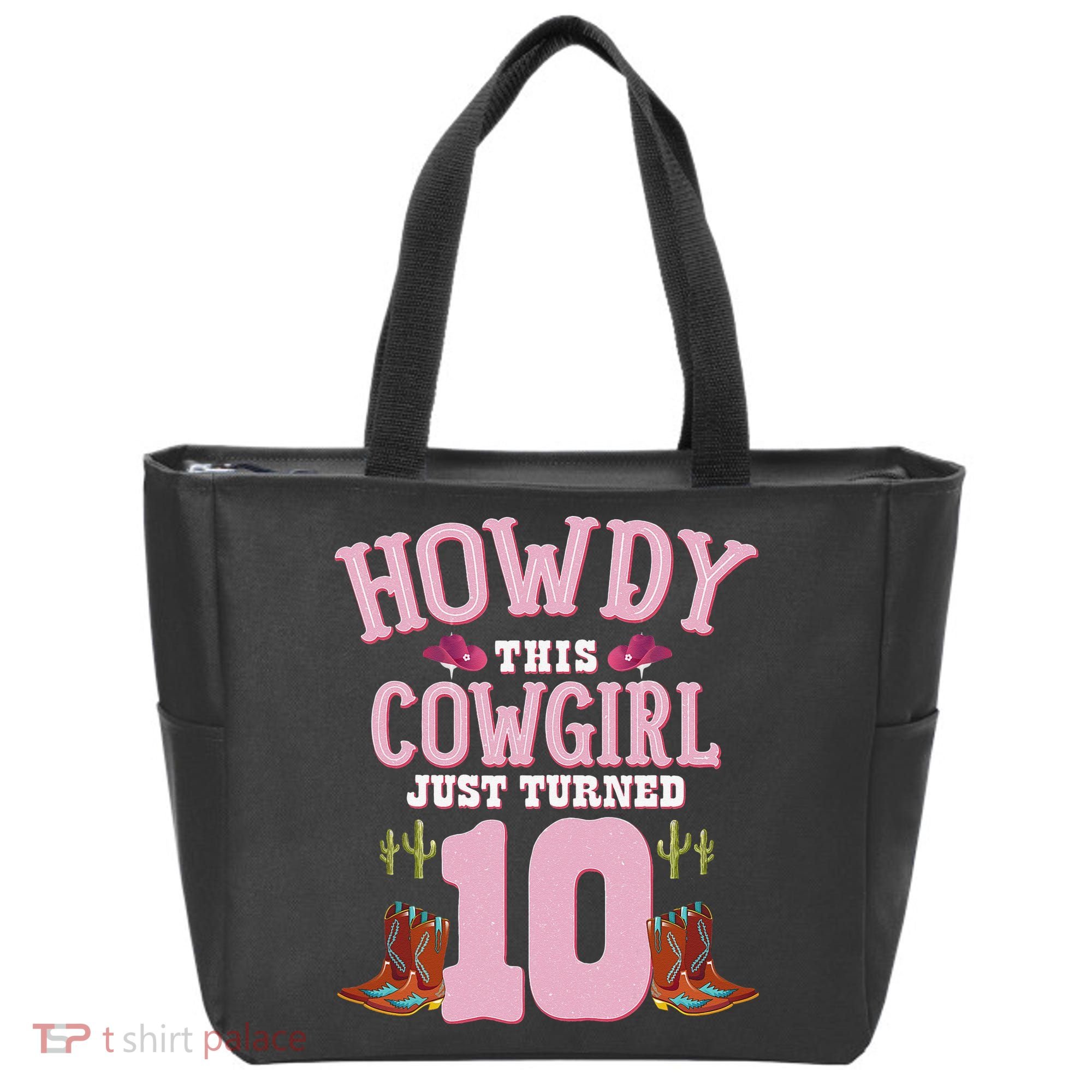 10th Birthday Cow Howdy Western Themed Birthday Tote Bag