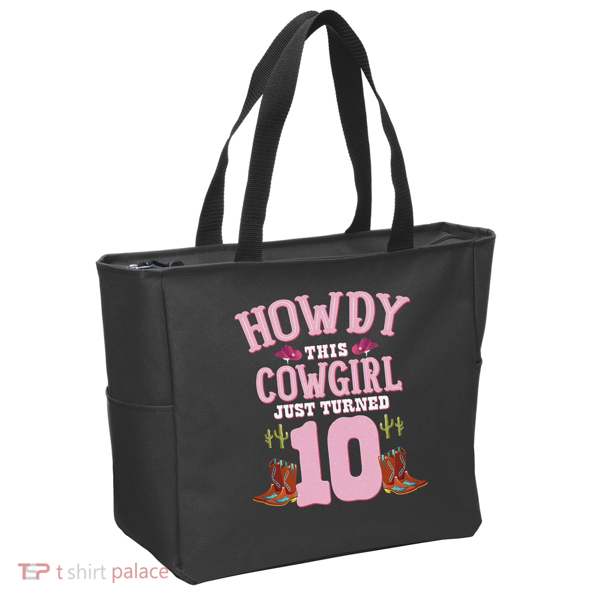 10th Birthday Cow Howdy Western Themed Birthday Tote Bag