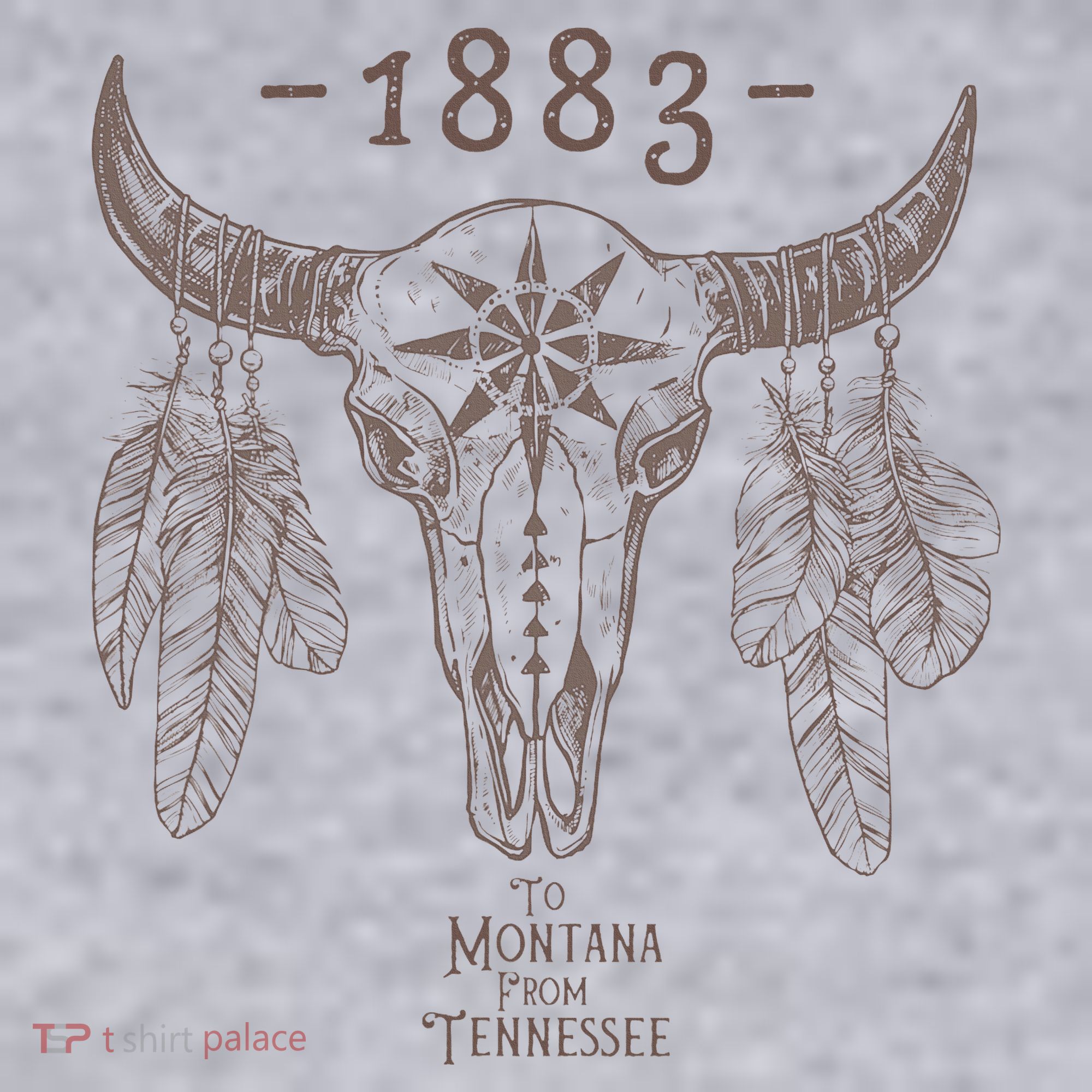 1883 Boho Cow Skull Cute Country Western Yellowstone Graphic Women's Sweatshirt
