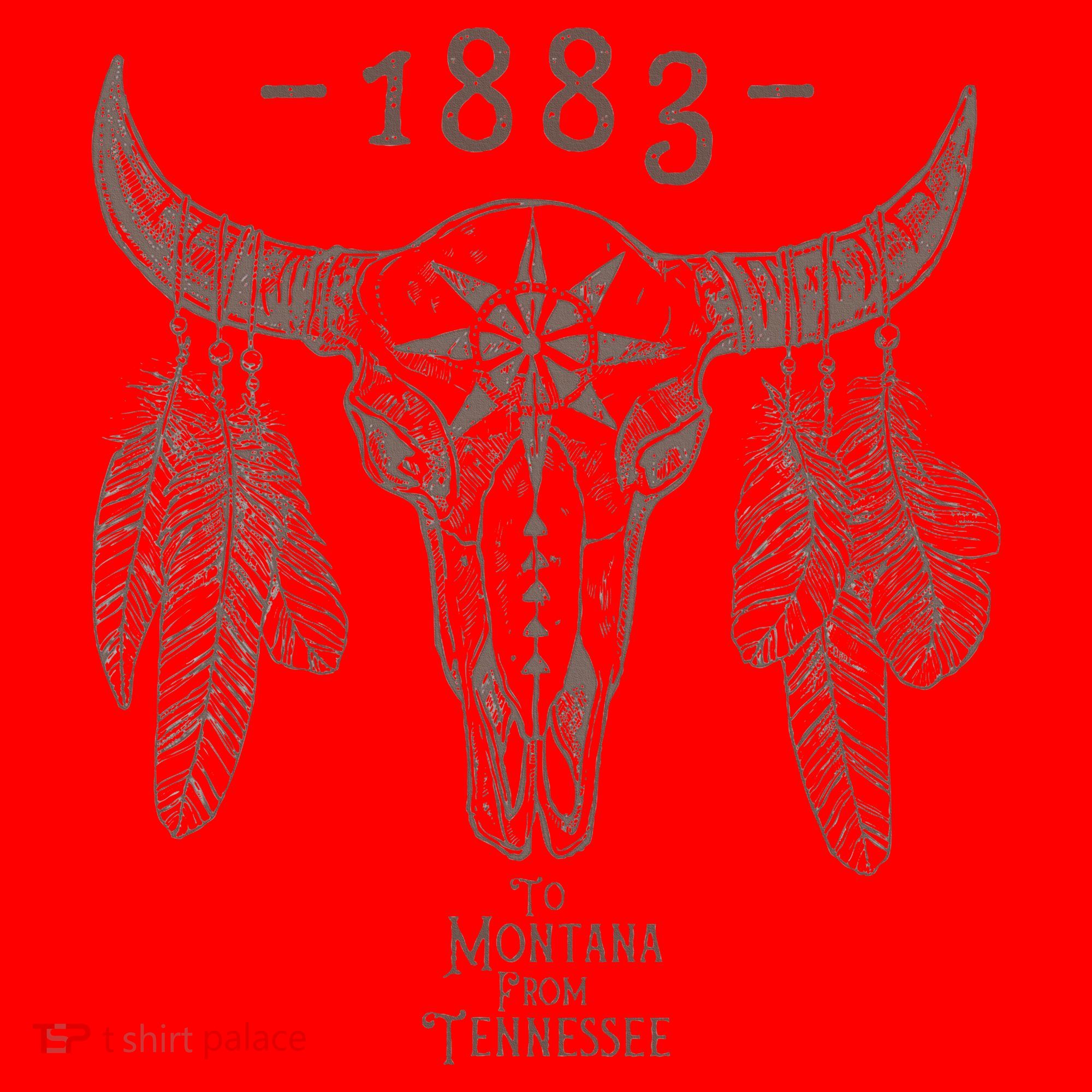 1883 Boho Cow Skull Cute Country Western Yellowstone Graphic Santa Hat