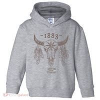 1883 Boho Cow Skull Cute Country Western Yellowstone Graphic Toddler Hoodie thumb 0