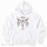 1883 Boho Cow Skull Cute Country Western Yellowstone Graphic Hoodie thumb 0