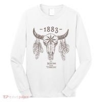 1883 Boho Cow Skull Cute Country Western Yellowstone Graphic Long Sleeve Shirt thumb 0