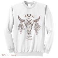 1883 Boho Cow Skull Cute Country Western Yellowstone Graphic Sweatshirt thumb 0