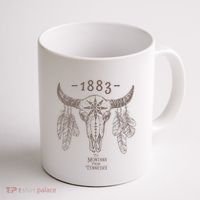 1883 Boho Cow Skull Cute Country Western Yellowstone Graphic Coffee Mug thumb 1