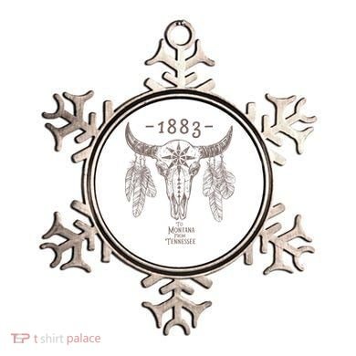 1883 Boho Cow Skull Cute Country Western Yellowstone Graphic Ornament