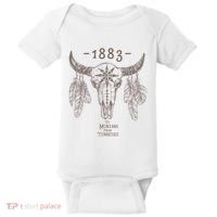 1883 Boho Cow Skull Cute Country Western Yellowstone Graphic Baby Bodysuit thumb 0