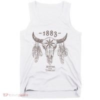 1883 Boho Cow Skull Cute Country Western Yellowstone Graphic Tank Top thumb 0