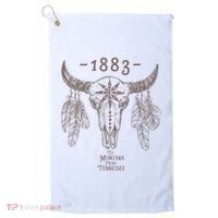 1883 Boho Cow Skull Cute Country Western Yellowstone Graphic Golf Towel thumb 0