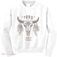 1883 Boho Cow Skull Cute Country Western Yellowstone Graphic Kids Sweatshirt thumb 0