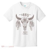 1883 Boho Cow Skull Cute Country Western Yellowstone Graphic Kids T-Shirt thumb 0