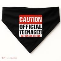 13 Birthday Caution Nager Boy 13yr 13th Birthday USA-Made Doggie Bandana thumb 0