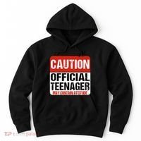 13 Birthday Caution Nager Boy 13yr 13th Birthday Hoodie thumb 0
