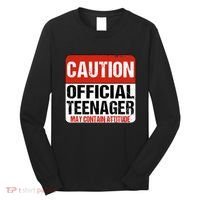 13 Birthday Caution Nager Boy 13yr 13th Birthday Long Sleeve Shirt thumb 0
