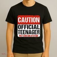 13 Birthday Caution Nager Boy 13yr 13th Birthday T-Shirt thumb 3