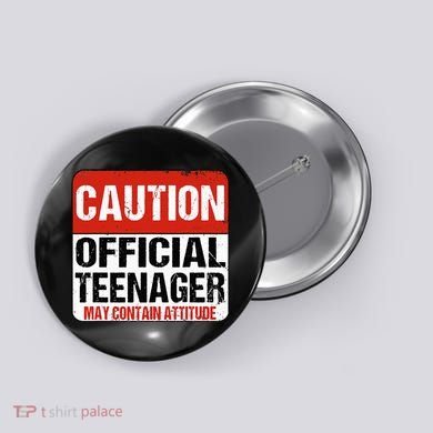 13 Birthday Caution Nager Boy 13yr 13th Birthday Button