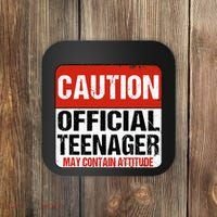 13 Birthday Caution Nager Boy 13yr 13th Birthday Coaster thumb 0