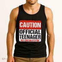 13 Birthday Caution Nager Boy 13yr 13th Birthday Tank Top thumb 3