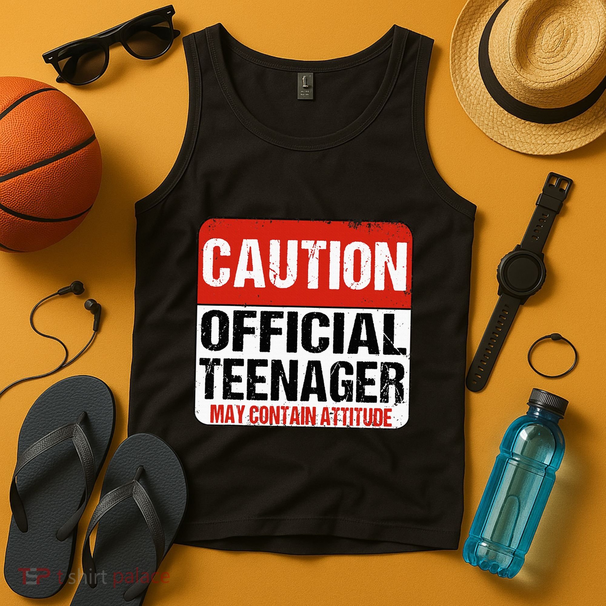 13 Birthday Caution Nager Boy 13yr 13th Birthday Tank Top