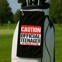 13 Birthday Caution Nager Boy 13yr 13th Birthday Golf Towel thumb 2