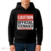 13 Birthday Caution Nager Boy 13yr 13th Birthday Kids Hoodie thumb 4