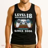 18th Birthday Decoration 18yr 18 Year Old Birthday Tank Top thumb 3