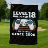18th Birthday Decoration 18yr 18 Year Old Birthday Golf Towel thumb 1