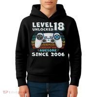 18th Birthday Decoration 18yr 18 Year Old Birthday Kids Hoodie thumb 4