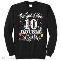 10th Birthday Funny Gift This Girl Is Now 10 Double Digits Gift Sweatshirt thumb 0