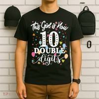 10th Birthday Funny Gift This Girl Is Now 10 Double Digits Gift T-Shirt thumb 6
