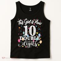 10th Birthday Funny Gift This Girl Is Now 10 Double Digits Gift Tank Top thumb 2