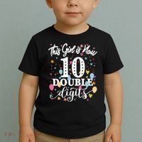 10th Birthday Funny Gift This Girl Is Now 10 Double Digits Gift Toddler T-Shirt thumb 2