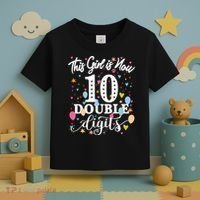 10th Birthday Funny Gift This Girl Is Now 10 Double Digits Gift Toddler T-Shirt thumb 3