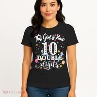 10th Birthday Funny Gift This Girl Is Now 10 Double Digits Gift Women's T-Shirt thumb 4