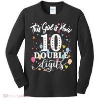 10th Birthday Funny Gift This Girl Is Now 10 Double Digits Gift Kids Long Sleeve Shirt thumb 0