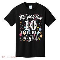 10th Birthday Funny Gift This Girl Is Now 10 Double Digits Gift Kids T-Shirt thumb 0