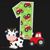 1st Birthday Farm Animals Number 1 Year Old Party Baby Bodysuit thumb 2