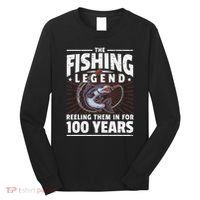 100th Birthday Fishing Legend 100 Years Angler Long Sleeve Shirt thumb 0