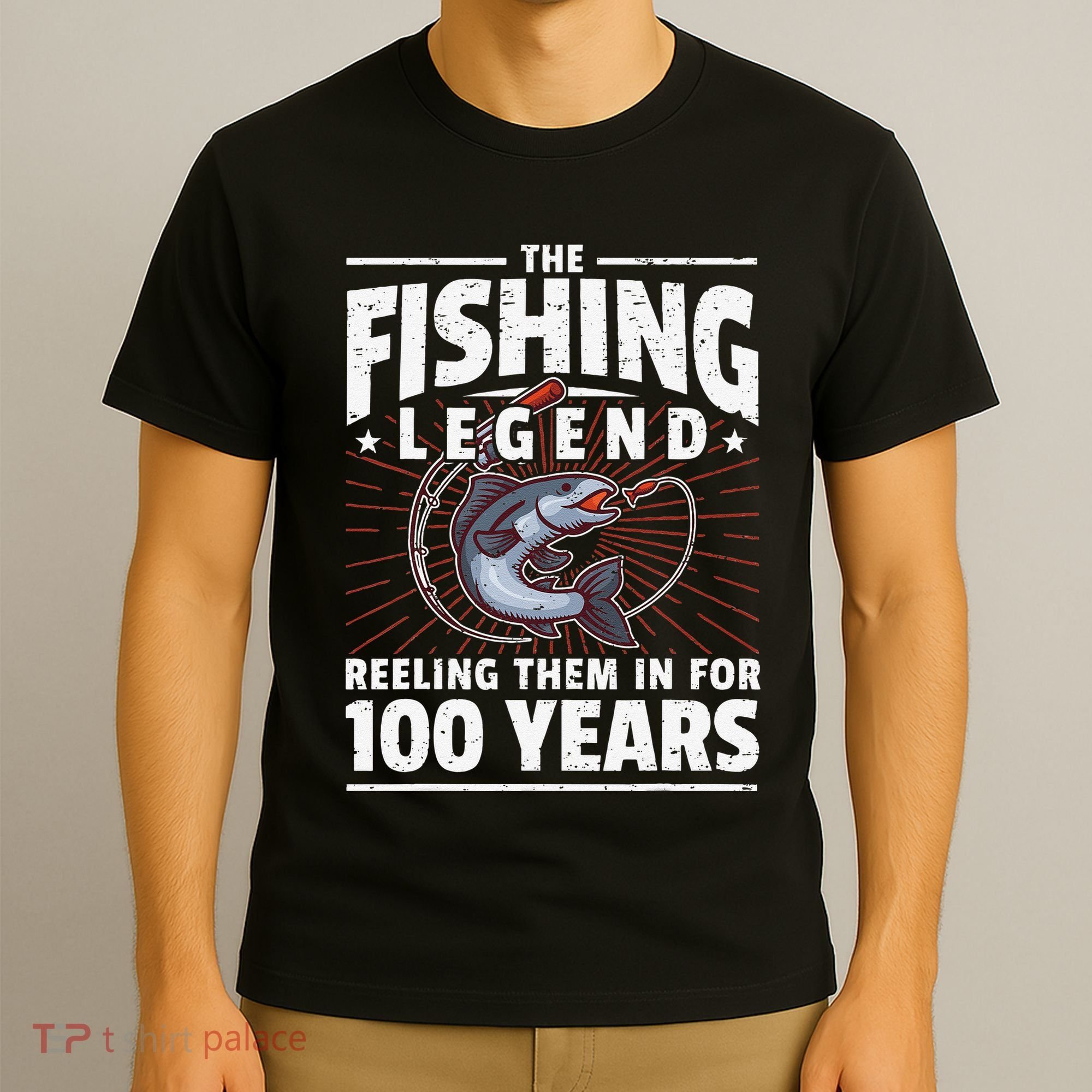 100th Birthday Fishing Legend 100 Years Angler T-Shirt