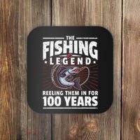 100th Birthday Fishing Legend 100 Years Angler Coaster thumb 0